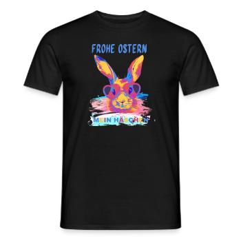 FROHE OSTERN MEIN HÄSCHEN Osterhase Brille & Herz - Männer T-Shirt - Schwarz - Vorne - AI Model Male 178 light (178cm)