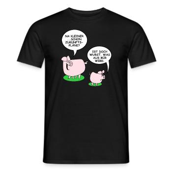 Ist Wurst | Schweine, lustige Sprüche, Fleisch - Männer T-Shirt - Schwarz - Vorne - AI Model Male 178 light (178cm)