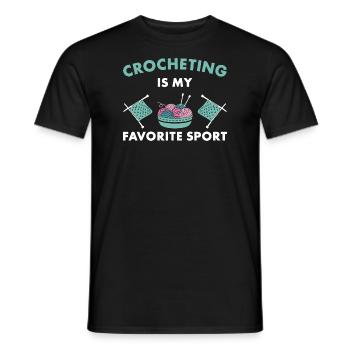 Le crochet est mon sport préféré - T-shirt homme - noir - Devant - AI Model Male 178 light (178cm)