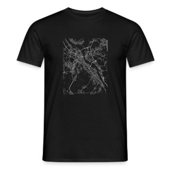Minimal Bonn city map and streets - Men's T-Shirt - black - Front - AI Model Male 178 light (178cm)