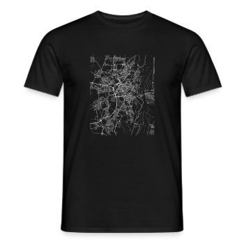Carte et rues minimales de Strasbourg - T-shirt homme - noir - Devant - AI Model Male 178 light (178cm)