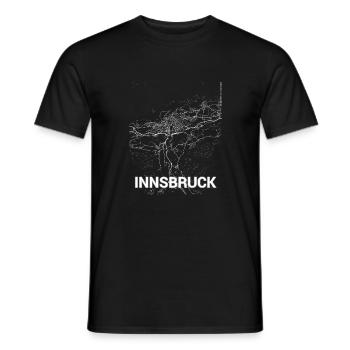 Carte de la ville d’Innsbruck et rues - T-shirt homme - noir - Devant - AI Model Male 178 light (178cm)