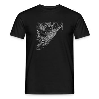 Plan et rues de la ville de Barcelone - T-shirt homme - noir - Devant - AI Model Male 178 light (178cm)