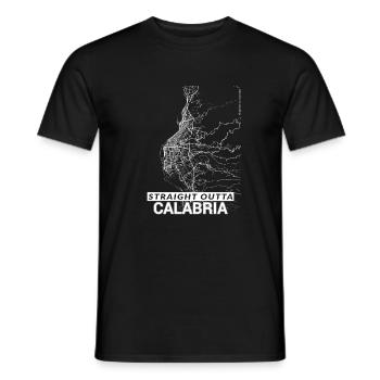 Straight Outta Reggio Calabria city map - Men's T-Shirt - black - Front - AI Model Male 178 light (178cm)