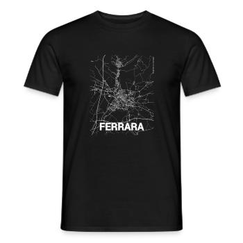 Ferrara city map and streets - Men's T-Shirt - black - Front - AI Model Male 178 light (178cm)