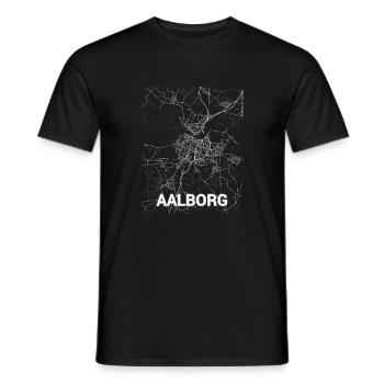 Aalborg city map and streets - Men's T-Shirt - black - Front - AI Model Male 178 light (178cm)