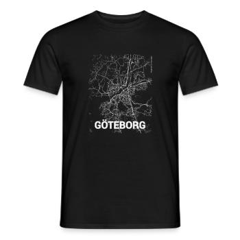 Plan de la ville et rues de Göteborg - T-shirt homme - noir - Devant - AI Model Male 178 light (178cm)