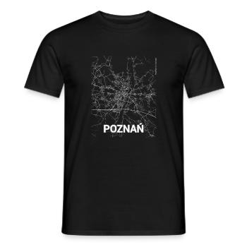 Poznan city map and streets - Men's T-Shirt - black - Front - AI Model Male 178 light (178cm)