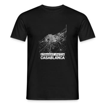 Straight Outta Casablanca Stadtplan und Straßen - Männer T-Shirt - Schwarz - Vorne - AI Model Male 178 light (178cm)