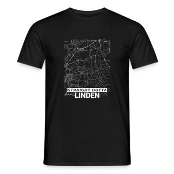 Plan et rues de Straight Outta Linden - T-shirt homme - noir - Devant - AI Model Male 178 light (178cm)