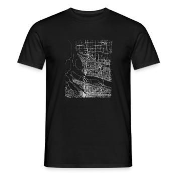 Minimal Vancouver city map and streets - Men's T-Shirt - black - Front - AI Model Male 178 light (178cm)