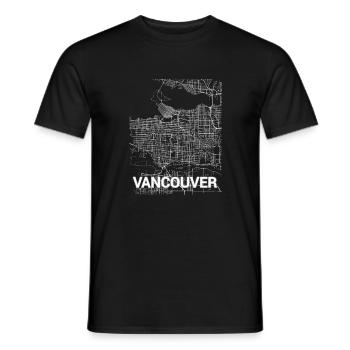 Vancouver city map and streets - Men's T-Shirt - black - Front - AI Model Male 178 light (178cm)