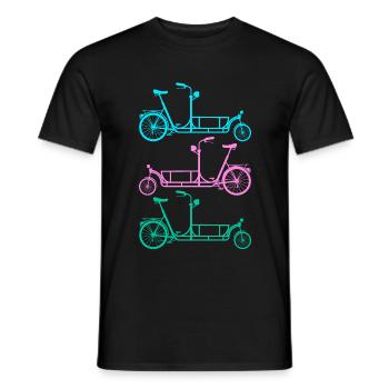 Bunte Lastenfahrräder, - Männer T-Shirt - Schwarz - Vorne - AI Model Male 178 light (178cm)