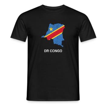 Landkarte der Demokratischen Republik Kongo - Männer T-Shirt - Schwarz - Vorne - AI Model Male 178 light (178cm)