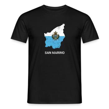 San Marino Landkarte & Flagge - Männer T-Shirt - Schwarz - Vorne - AI Model Male 178 light (178cm)