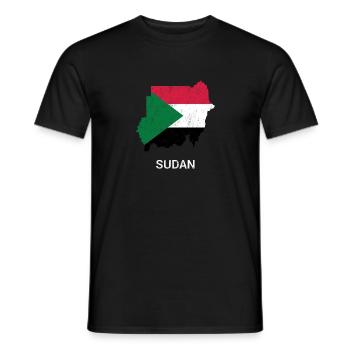 Sudan ( As-Sudan ) country map & flag - Men's T-Shirt - black - Front - AI Model Male 178 light (178cm)