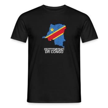 Straight Outta Demokratische Republik Kongo - Männer T-Shirt - Schwarz - Vorne - AI Model Male 178 light (178cm)