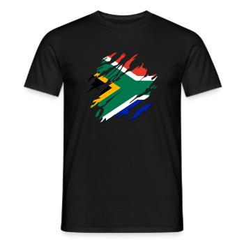 Drapeau Afrique du Sud Afrique - T-shirt homme - noir - Devant - AI Model Male 178 light (178cm)