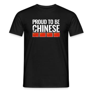 Proud To Be Chinese China Chinese Flag - Men's T-Shirt - black - Front - AI Model Male 178 light (178cm)