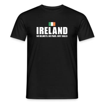 Pas de casques pas de coussinets juste des ballons Irlande Rugby - T-shirt homme - noir - Devant - AI Model Male 178 light (178cm)