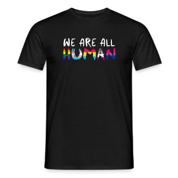 Wir sind alle Menschen - Männer T-Shirt - Schwarz - Vorne - AI Model Male 178 light (178cm)