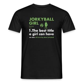 Sport Girl Definition Jorkyball - Men's T-Shirt - black - Front - AI Model Male 178 light (178cm)