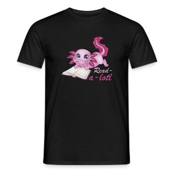 Axolotl Buchliebhaber Lesen Read a lot Geschenk - Männer T-Shirt - Schwarz - Vorne - AI Model Male 178 light (178cm)