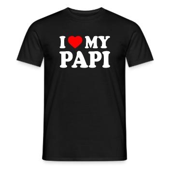 I love my papi - Men's T-Shirt - black - Front - AI Model Male 178 light (178cm)