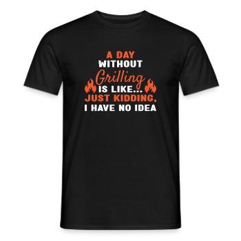 Griller A Day Without Grilling - Männer T-Shirt - Schwarz - Vorne - AI Model Male 178 light (178cm)