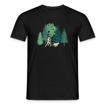 Course de canicross de cross-country avec chien Coureur de Canicross - T-shirt homme - noir - Devant - AI Model Male 178 light (178cm)