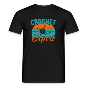 Crochet Expert / Häkeln - Men's T-Shirt - black - Front - AI Model Male 178 light (178cm)