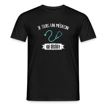 Je suis un médecin qui déchire - T-shirt homme - noir - Devant - AI Model Male 178 light (178cm)