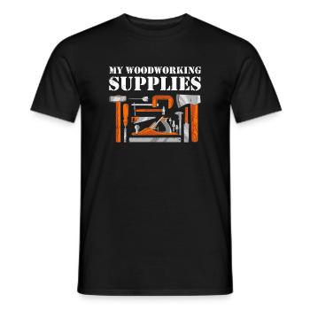 Carpenter My Woodworking Supplies Woodworking - Men's T-Shirt - black - Front - AI Model Male 178 light (178cm)