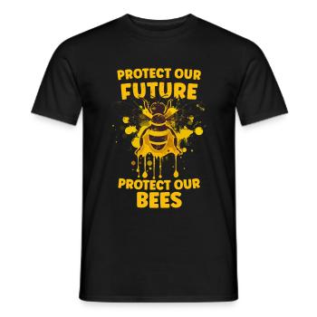 Protect our Future Protect our bees - Bienenschutz - Männer T-Shirt - Schwarz - Vorne - AI Model Male 178 light (178cm)