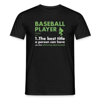 Définition du joueur de sport Baseball - T-shirt homme - noir - Devant - AI Model Male 178 light (178cm)