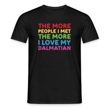 Les gens que j’ai rencontrés J’aime Dalmatien - T-shirt homme - noir - Devant - AI Model Male 178 light (178cm)