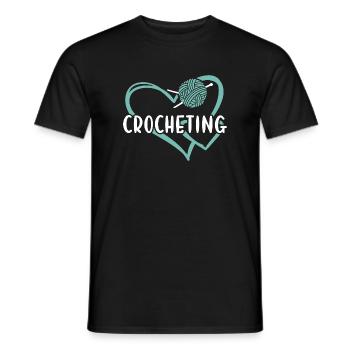 Crocheter Heart Crocheting - Men's T-Shirt - black - Front - AI Model Male 178 light (178cm)