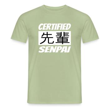 Certified Senpai Anime Manga Zertifizierter Senpai - Männer T-Shirt - Sage - Vorne - AI Model Male 178 light (178cm)