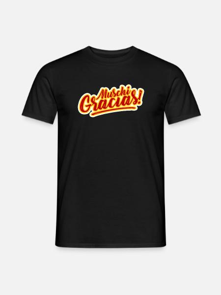 MUSCHI GRACIAS! SPANISCH - Männer T-Shirt - Schwarz