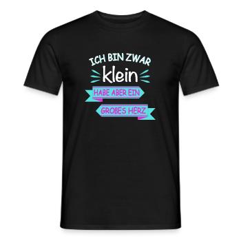 Ich bin zwar klein großes Herz Spruch - Männer T-Shirt - Schwarz - Vorne - AI Model Male 178 light (178cm)