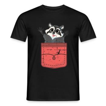 Ratons laveurs cadeau raton laveur - T-shirt homme - noir - Devant - AI Model Male 178 light (178cm)