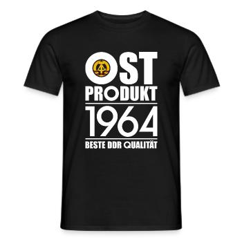 OSTPRODUKT 1964 DDR OSSI 62. GEBURTSTAG - Männer T-Shirt - Schwarz - Vorne - AI Model Male 178 light (178cm)