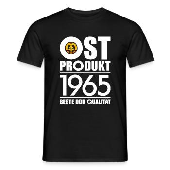 OSTPRODUKT 1965 DDR OSSI 61. GEBURTSTAG - Männer T-Shirt - Schwarz - Vorne - AI Model Male 178 light (178cm)
