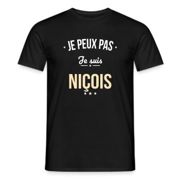 Je peux pas je suis Niçois - T-shirt homme - noir - Devant - AI Model Male 178 light (178cm)