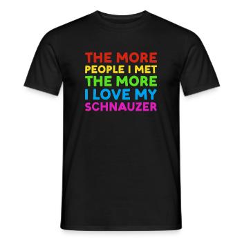 Les gens que j’ai rencontrés J’aime Schnauzer - T-shirt homme - noir - Devant - AI Model Male 178 light (178cm)