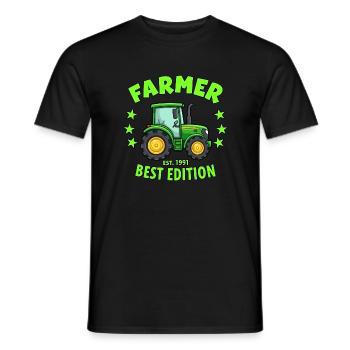 Farmer seit 1991 - Lustige Bauern - Männer T-Shirt - Schwarz - Vorne - AI Model Male 178 light (178cm)