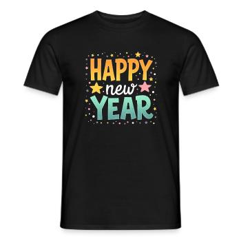 Happy New Year Halloween Design for Ladies - Men's T-Shirt - black - Front - AI Model Male 178 light (178cm)