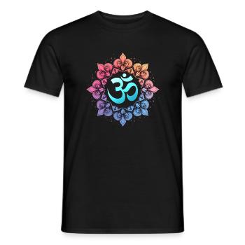 Om Mandala Spirituelles Zen Yoga Buddhistische - Männer T-Shirt - Schwarz - Vorne - AI Model Male 178 light (178cm)