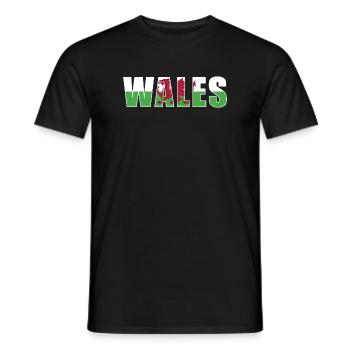 Wales Rugby - Men's T-Shirt - black - Front - AI Model Male 178 light (178cm)