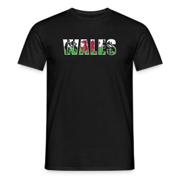 Wales Rugby - Men's T-Shirt - black - Front - AI Model Male 178 light (178cm)